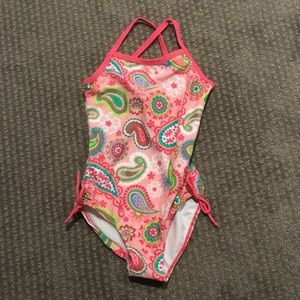 Girls pink one piece swim suit NWT size 7